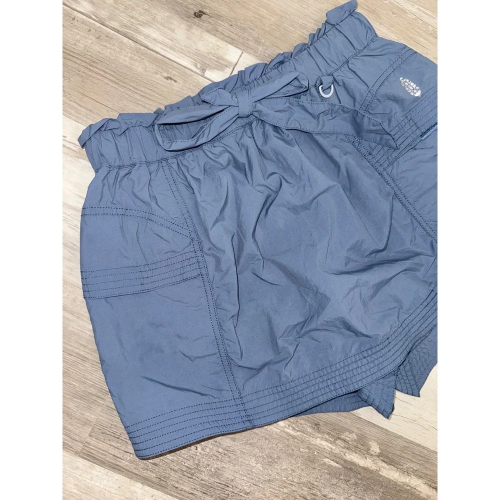 Free People FP Movement The Way Home Skort Women Blue Paperbag Waist Small